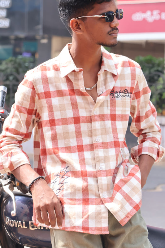 Embroidered Check Shirt – Casual Street Classic