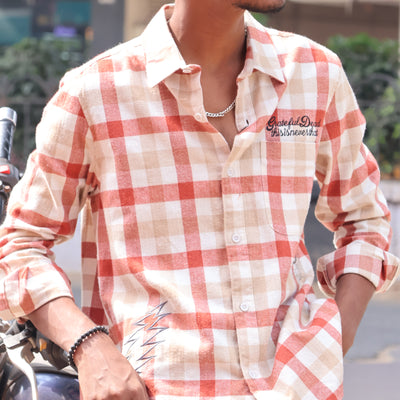Embroidered Check Shirt – Casual Street Classic