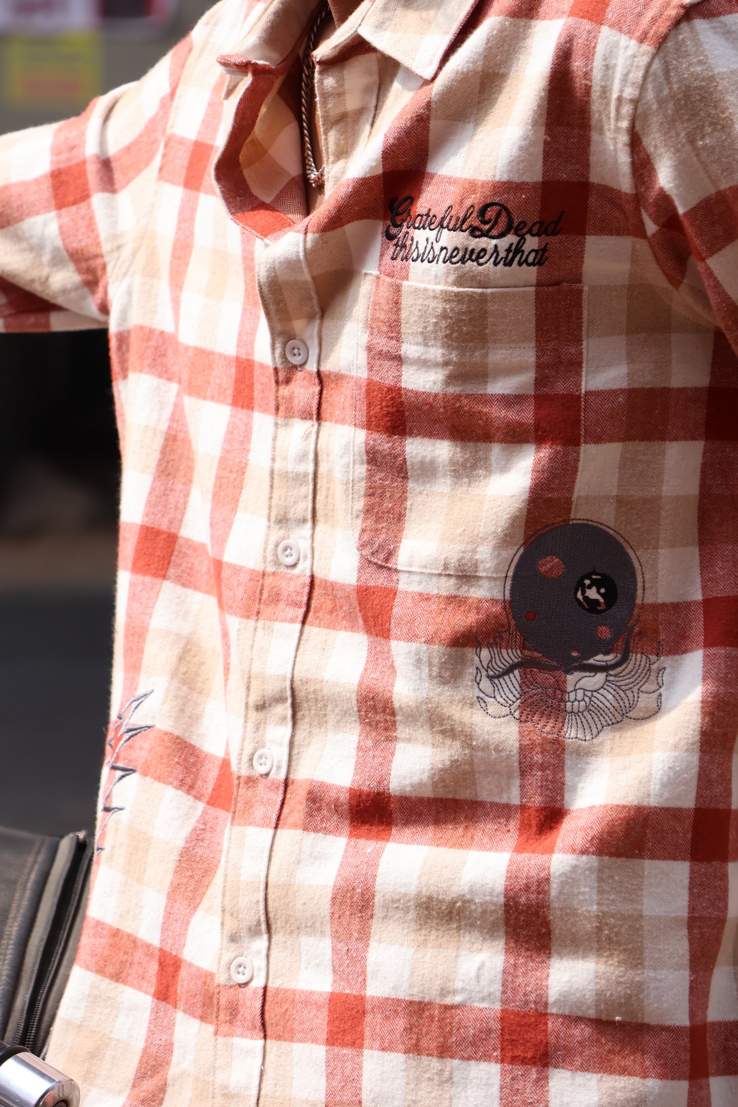 Embroidered Check Shirt – Casual Street Classic