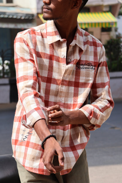 Embroidered Check Shirt – Casual Street Classic