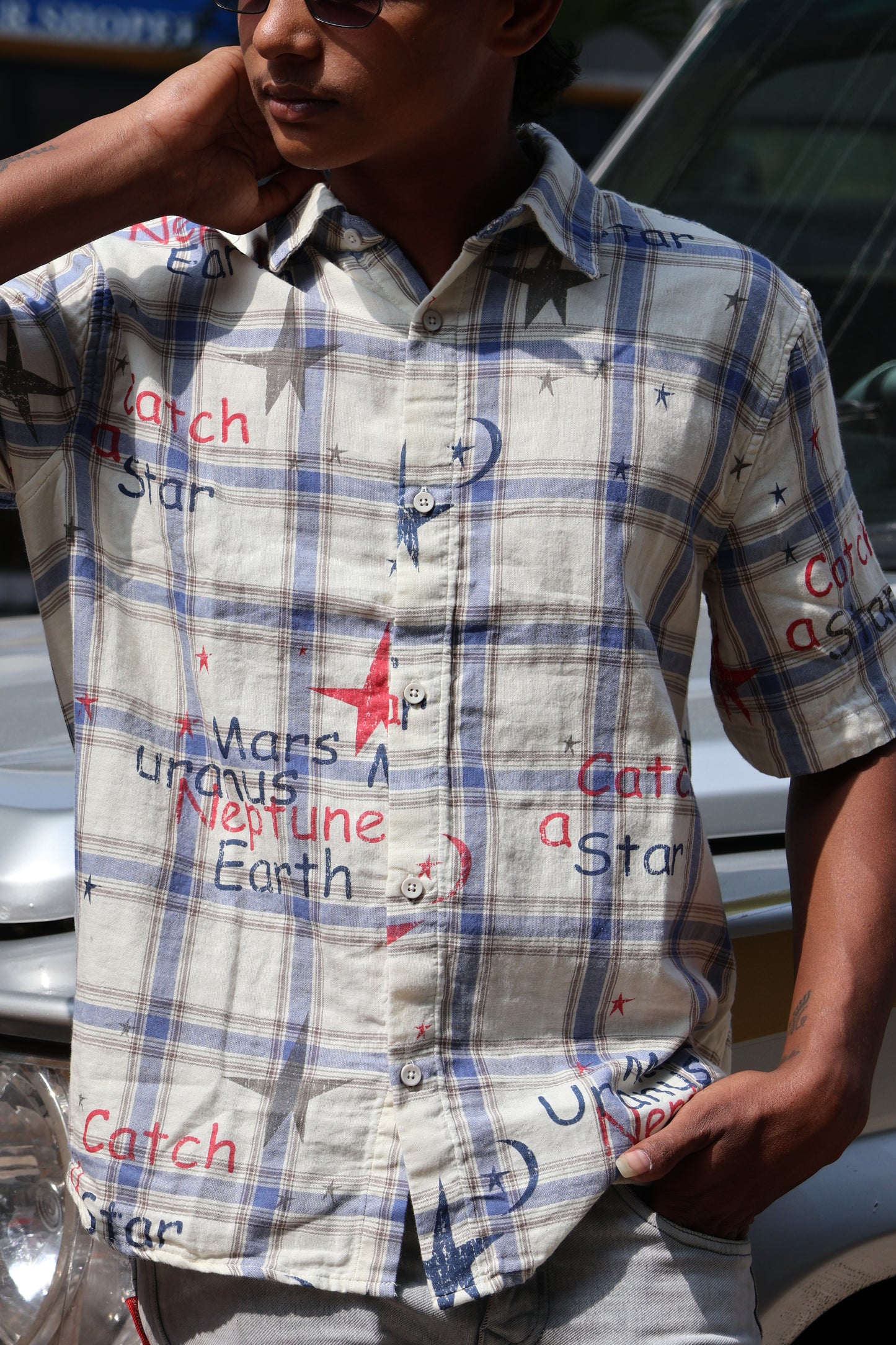 Graphic Check Half-Sleeve Shirt – Street Casual Edition