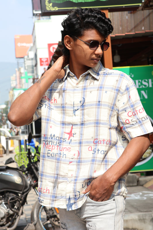 Graphic Check Half-Sleeve Shirt – Street Casual Edition
