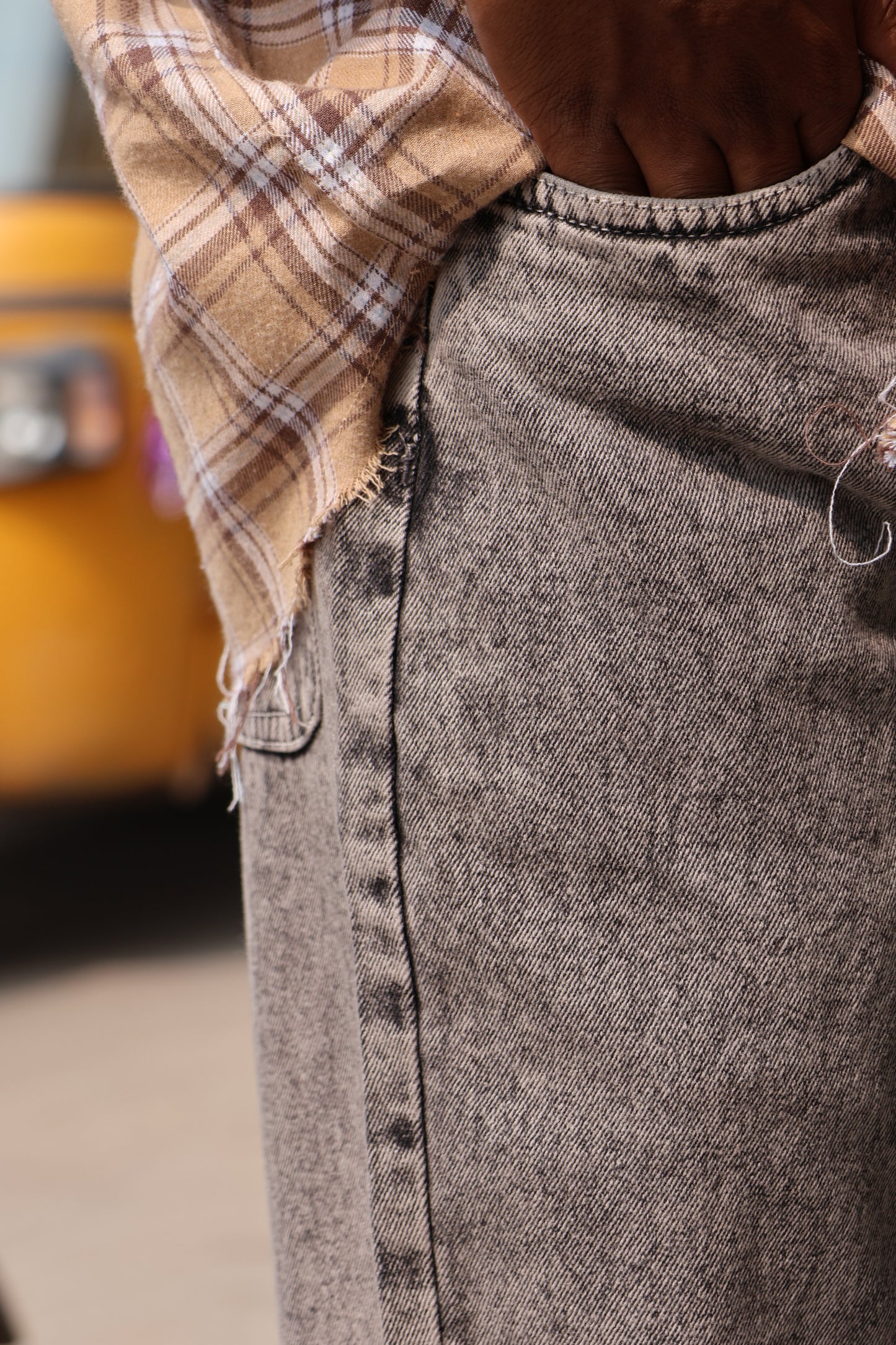 Charcoal Grey Mom Fit Jeans