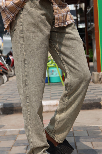 Olive Green Mom Fit Jeans