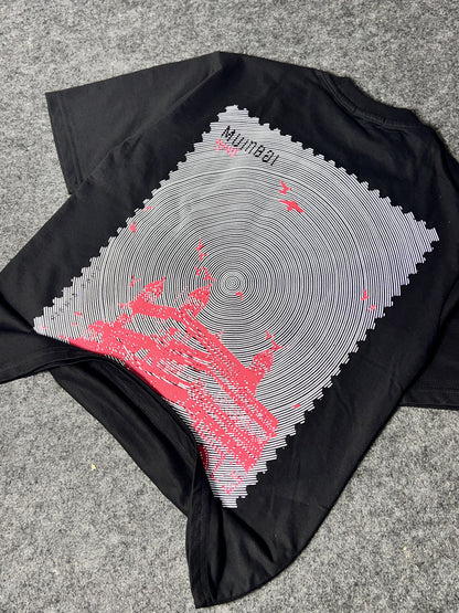 Mumbai Oversized Graphic T-Shirt – Black