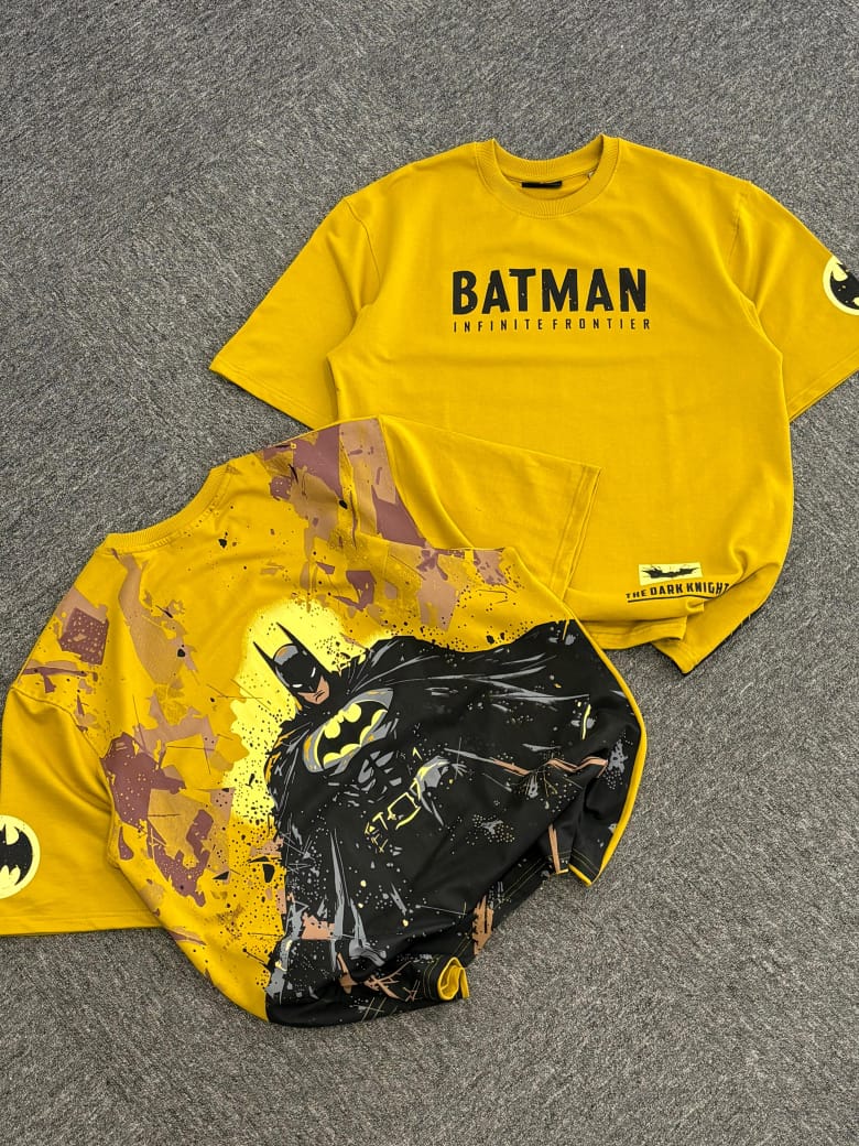 Dark Knight Authority: Batman Infinite Frontier Yellow Graphic T-Shirt