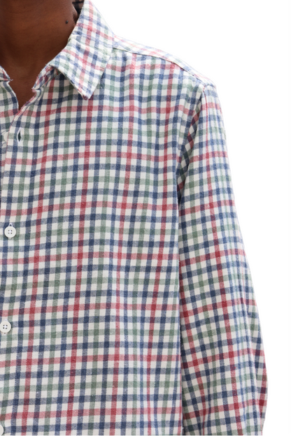 Oversized Multicolor Checked Shirt – Rabble Rousers Back Print (Peach Lettering)